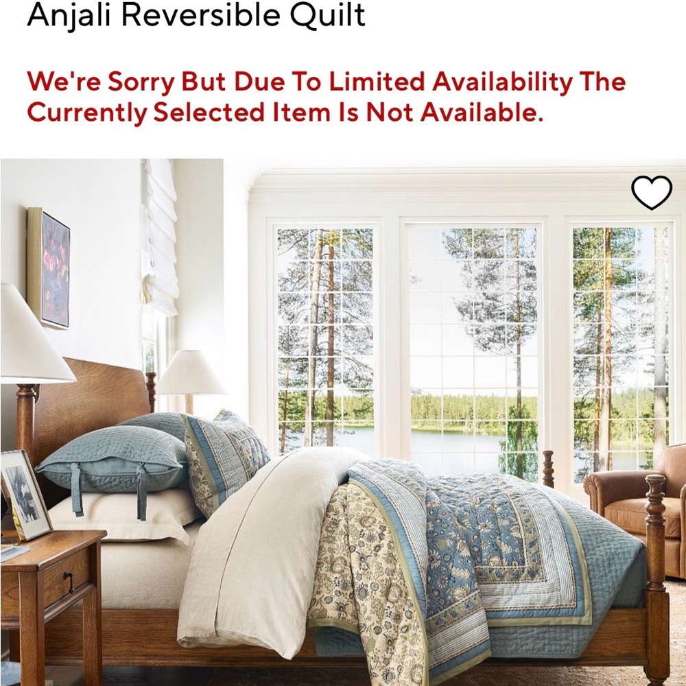 Pottery Barn Anjali queen Reversible Quilt